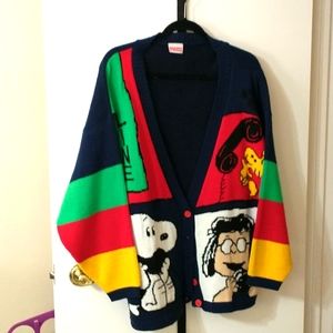 Colorful Snoopy Peanuts Cartoon Graphic Men's Cardigan